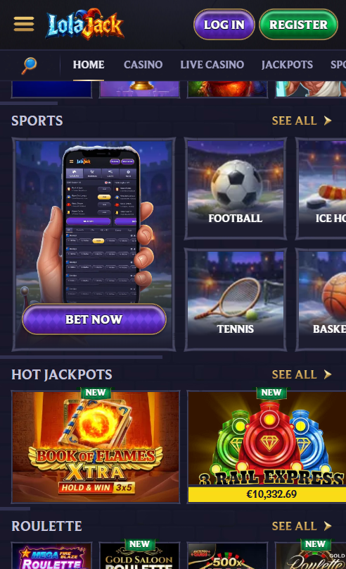 Lolajack Casino mobile