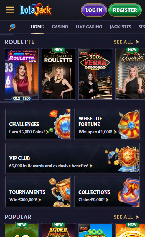 Lolajack Casino mobile
